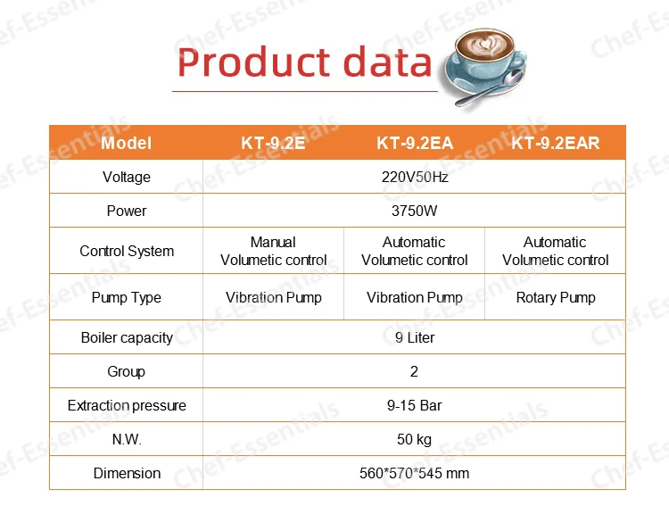 KT-9.2EAR Kitsilano Semi-automatic With Milk Foaming Wand Espresso Coffee Machine Maker, Stainless Steel Rotary Pump 9L boiler