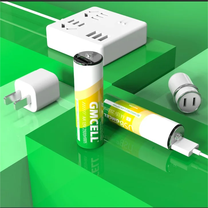 2024 New Trends 1.5V 2500mWh 1650mah Type-C Charging Double A Lithium Ion batterij Micro USB Rechargeable Li-ion AA Battery