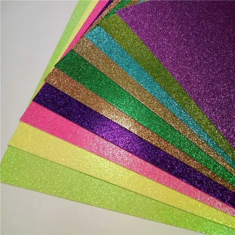 Оптовая продажа разноцветные блестящие открытки бумажные поделки лист для поделок Упаковочная печать рождественские украшения