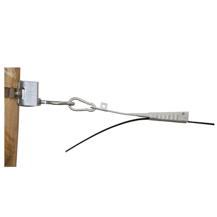 NF-BP-24D High Strength Cold Rolled Steel Overhead Wedge Round Drop Cable Clamp For FTTH Fiber Optical Cable Pole Installation