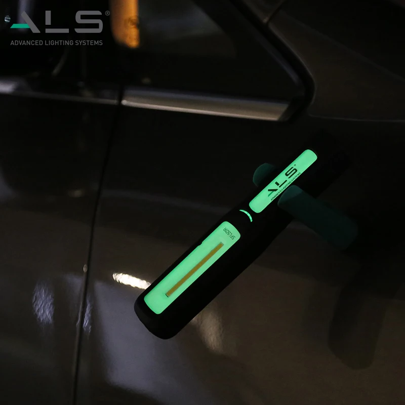 ALS 200lm Rechargeable Straight Folding COB LED Work Light Portable Flexible Bracket Fuel Gauge Waterproof Industry  Car Repair