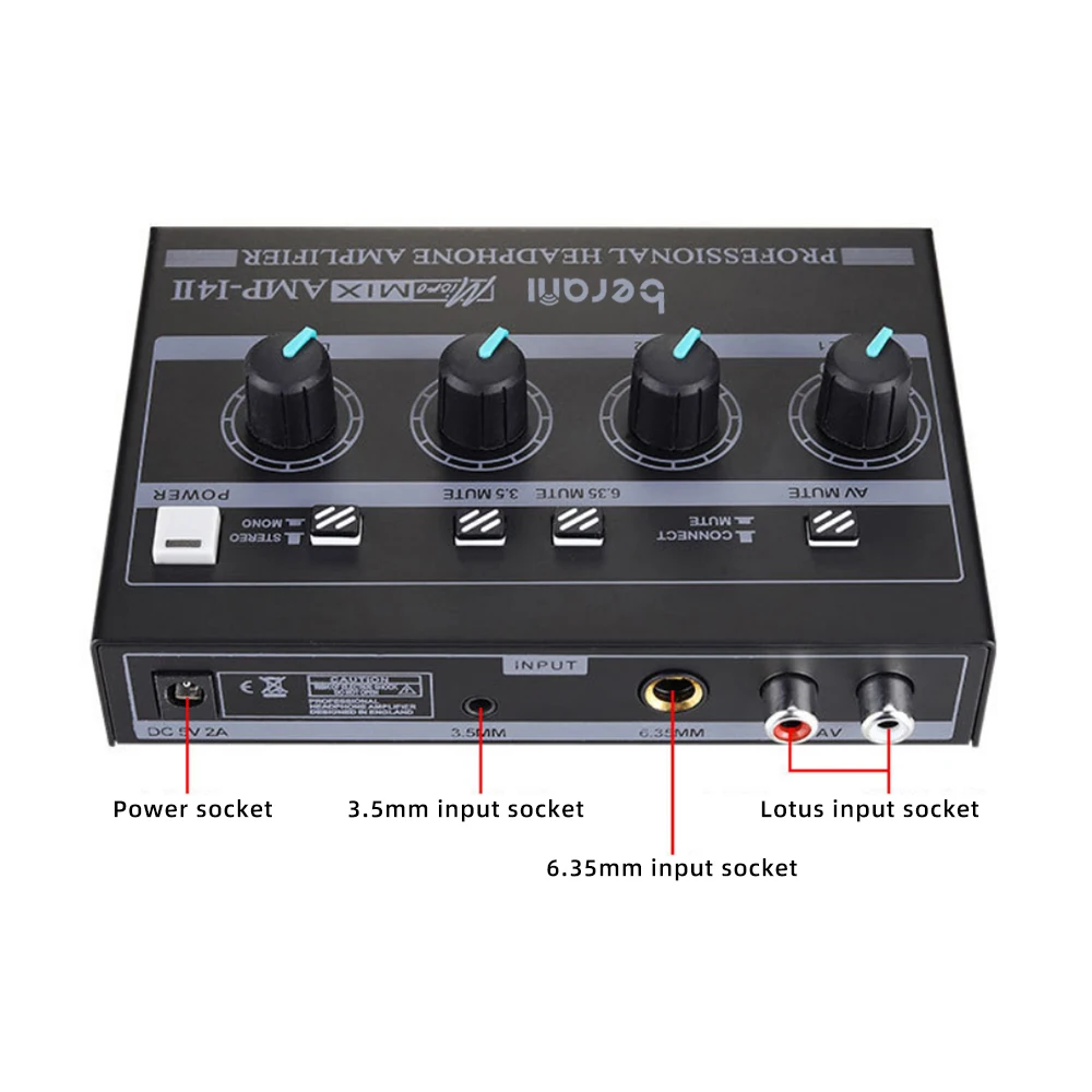 AMP-I4 новый продукт 4-канальный портативный 3 5/6 5 мм усилитель для наушников аудио интерфейс