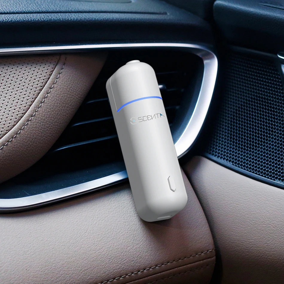 SCENTA Luxury Mini Ultrasonic Fragrance Oil Electric Car Scent Usb Waterless Nebulizer Wall Mounted Portable Aroma Diffuser