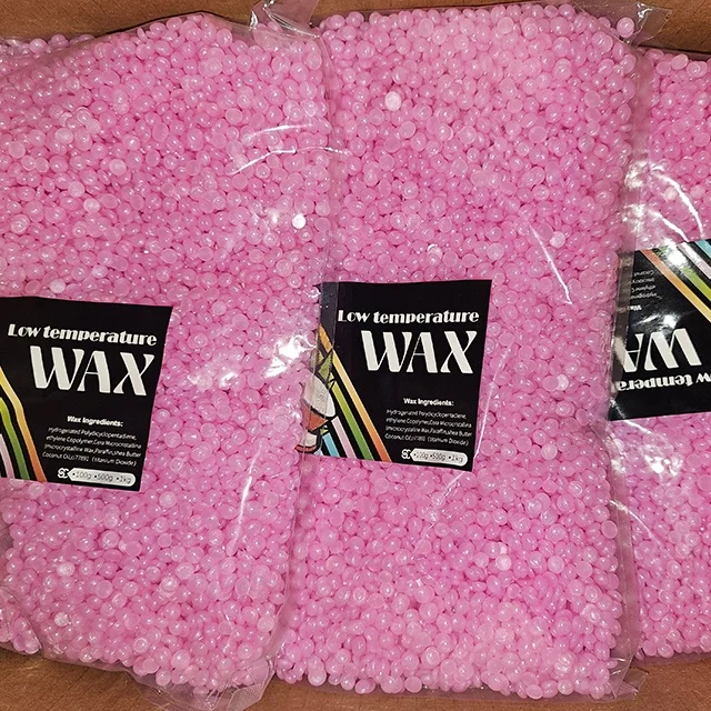 Pink Rose Scented Hard Wax Beans 1KG Rosin-Free Shiny Depilatory Wax Hair Removal Wax Beads 2.2lb