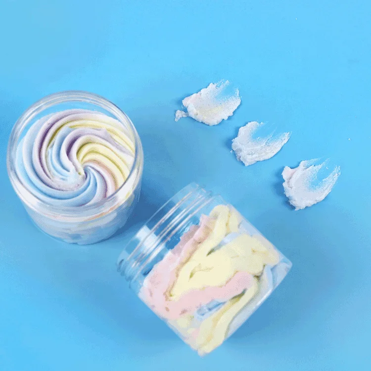 Colorful Watermelon Smell Rainbow Butter with Ice Cream Texture Easy to Apply Bath and Body Moisturizing Body Butter for Adults