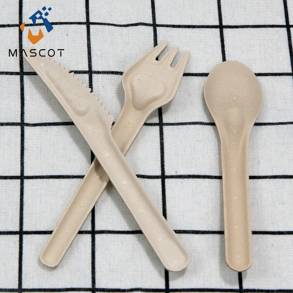 Heavy Duty Biodegradable Sugarcane Bagasse Spoon Sturdy Durable Sugarcane Spoon Soup