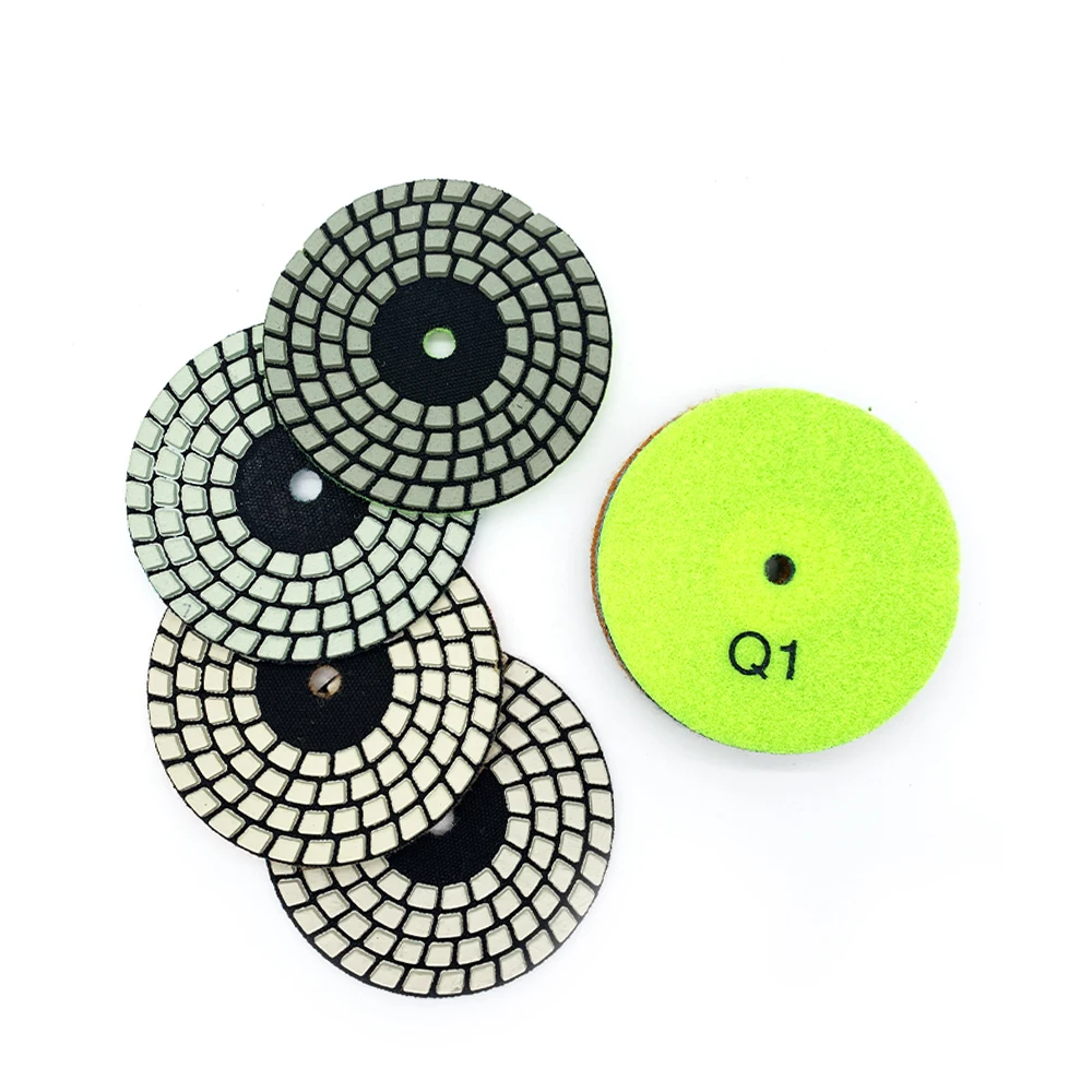 Flexible 4 Steps Dry polishing pads marble wall floor polishing high gloss result Angle Grinder