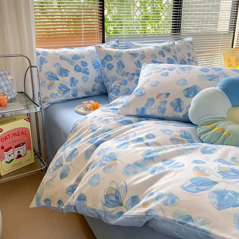 luxury style print pattern design duvet bedding comforter bed sheets set home bedding set solid bed