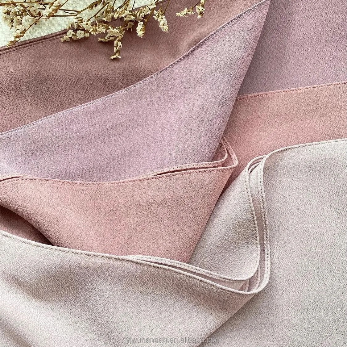 Оптовая продажа Новая мягкая креповая шифоновая шаль из хиджаба длиной 175 см этнического дизайна полиэфирного шелка для дубайского мусульманского тудунга Малайзии