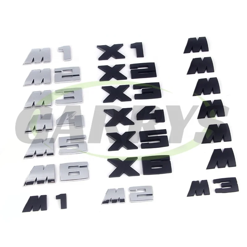 M Logo For BMW Number Letters Rear Trunk Emblem Badge Decal Sticker