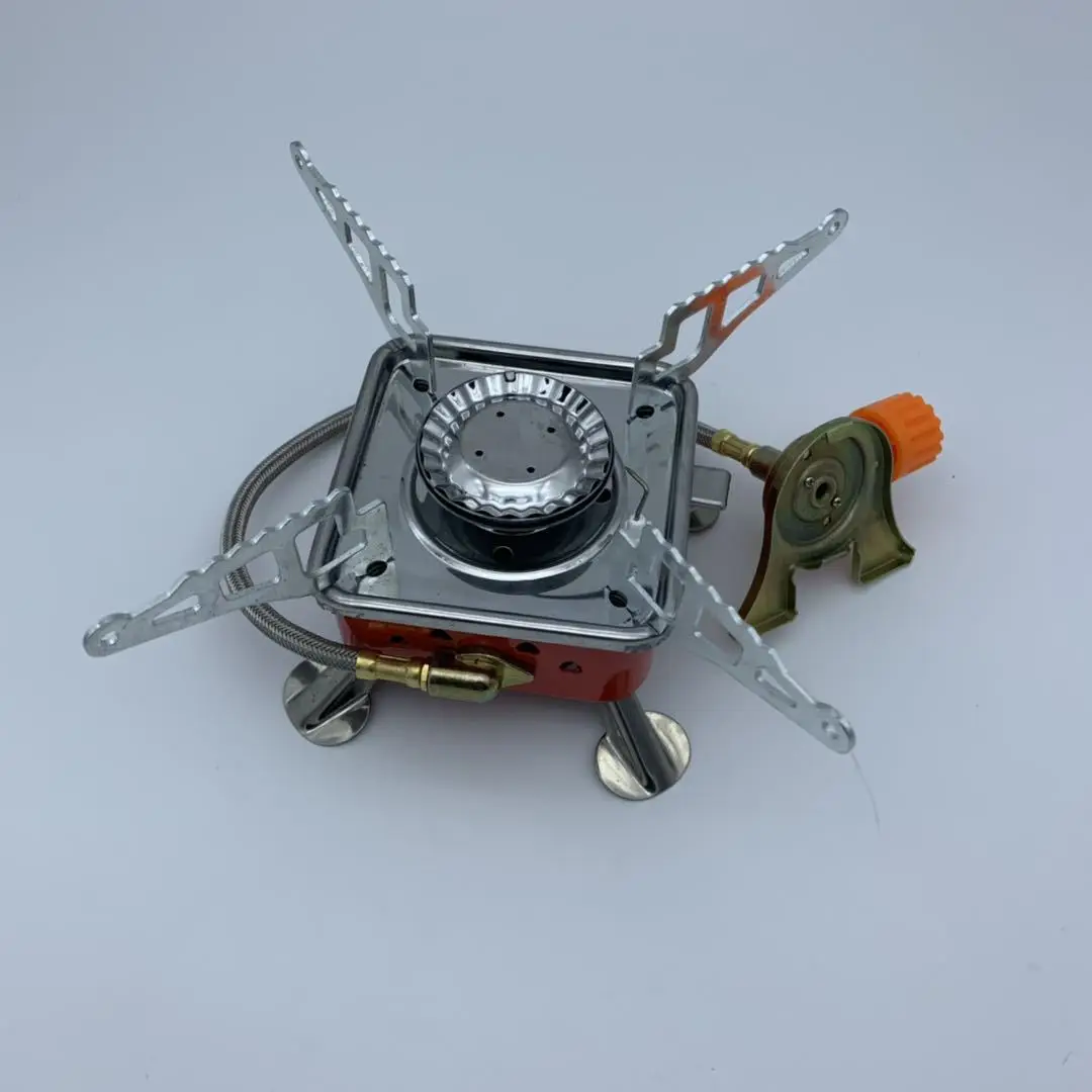 The New Outdoor Camping Barbecue Small Square Stove Multifunction Portable Folding Cassette Square Palm Stove