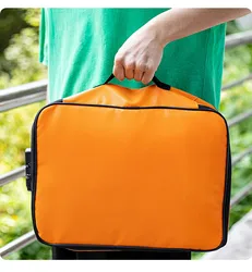 Portable Durable Fire-Resistant Important Document Case Premium Fireproof Waterproof Large Capacity with Combination Lock Bag