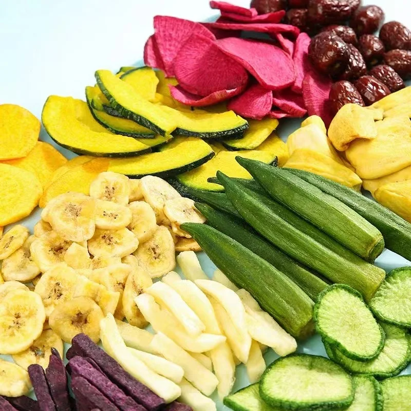 Wholesale mixed Premium  dried Dehydrated fruits and vegetables Dry Healthy chips Dried snacks  dried fruit Crispy halal food