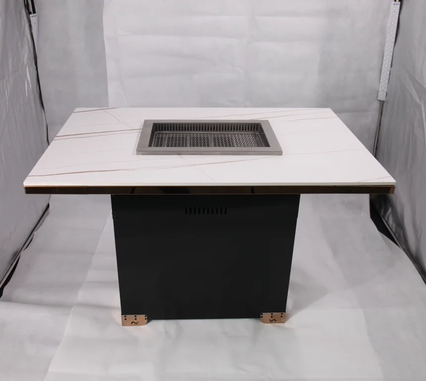 Коммерческий корейский домашний ресторанный бездымный встроенный обеденный стол для барбекю