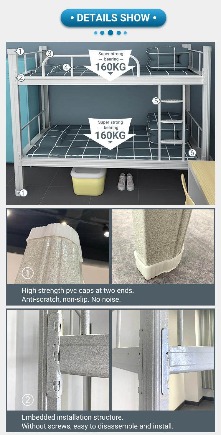 Double deck bunk bed dormitory trendy design solid build quality property for rent