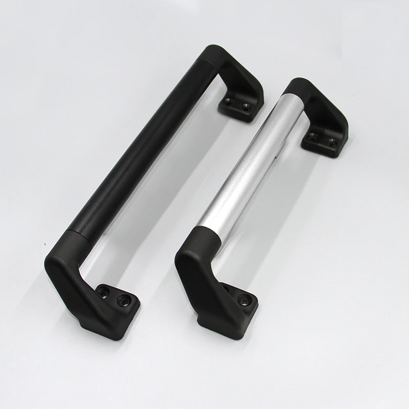 Tube diameter 25mm Aluminum alloy handle  industrial equipment tool car silver black round tube handle
