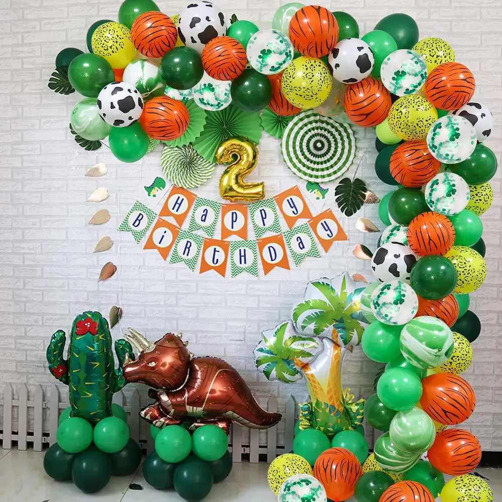 Factory direct sales jungle party decoration supplies paper scraps Arch Bridge printing balloons balloons