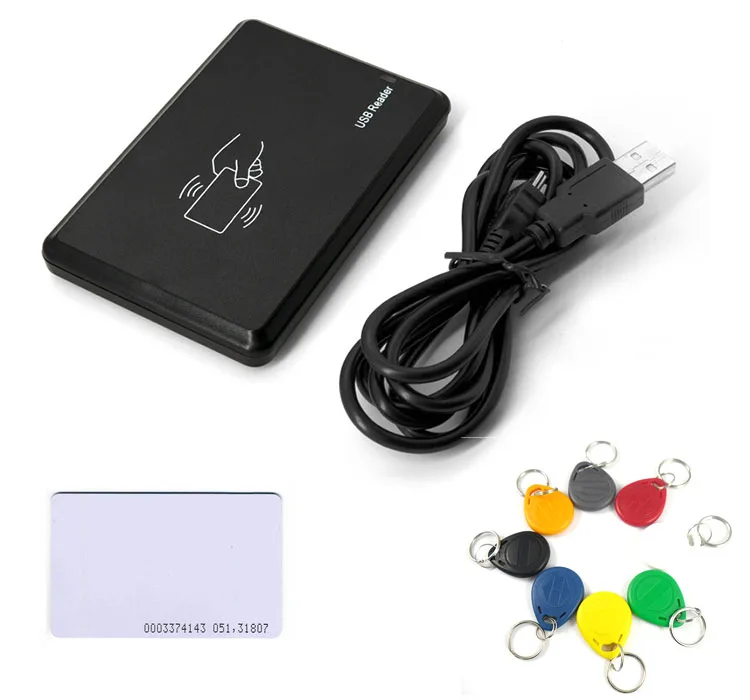 Without Drive Connect 8H10 Format 10 ID Numbers Output 125KHz LF RFID Reader USB Connect with Computer