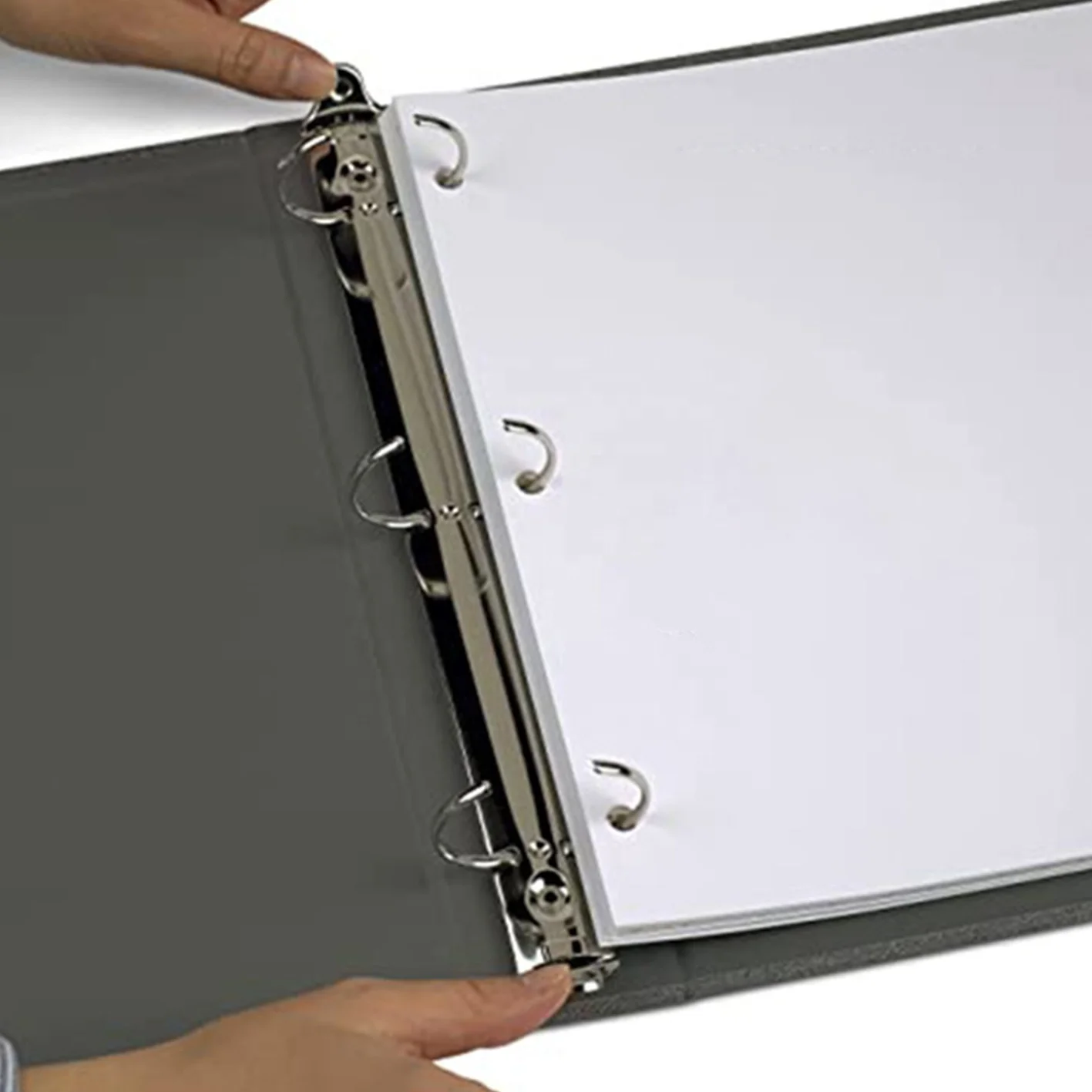 Custom leather A4 business office men women 3 ring binder plastic files document loose-leaf folder portfolio