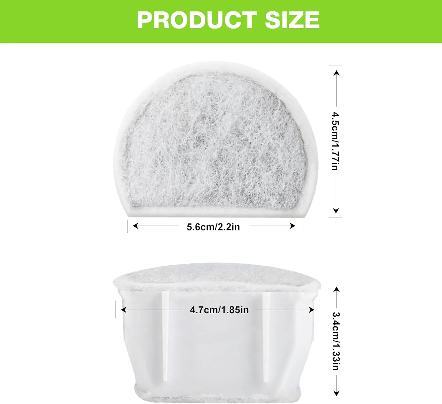 Cat Water Fountain Filters Replacement Carbon Filters and Foam Sponge Pre-Filter Fit for Multiple Ceramic Pet Fountains