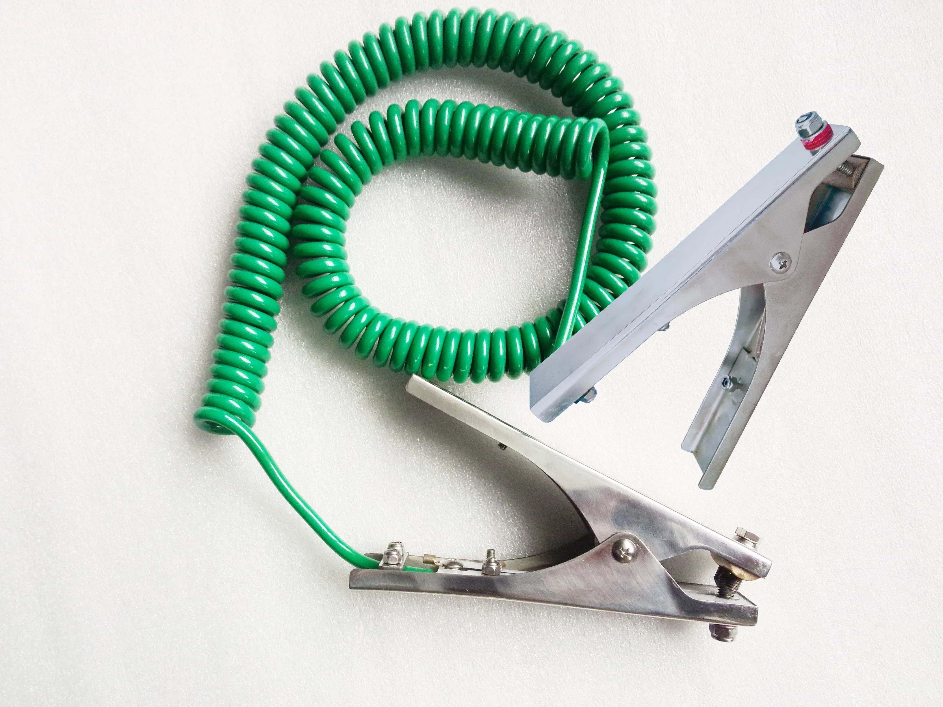 CE Approved Static/Anti-Static Bonding Grounding/Earthing stainless Steel Clamps Connected with 4m Green Cable