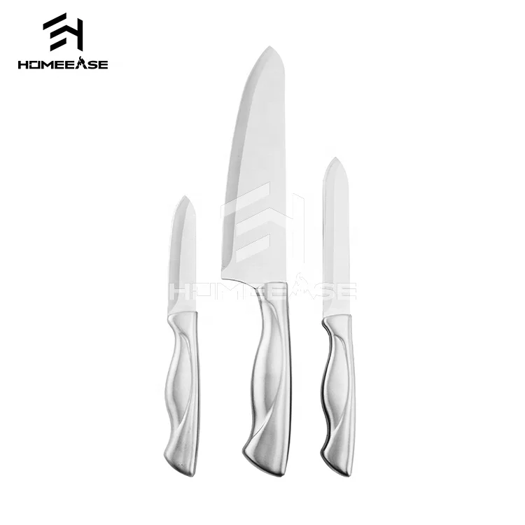 
3pcs stainless steel cooking tool restaurant home chef kids vegetables fruits damascus kitchen chef knife cleaver set 