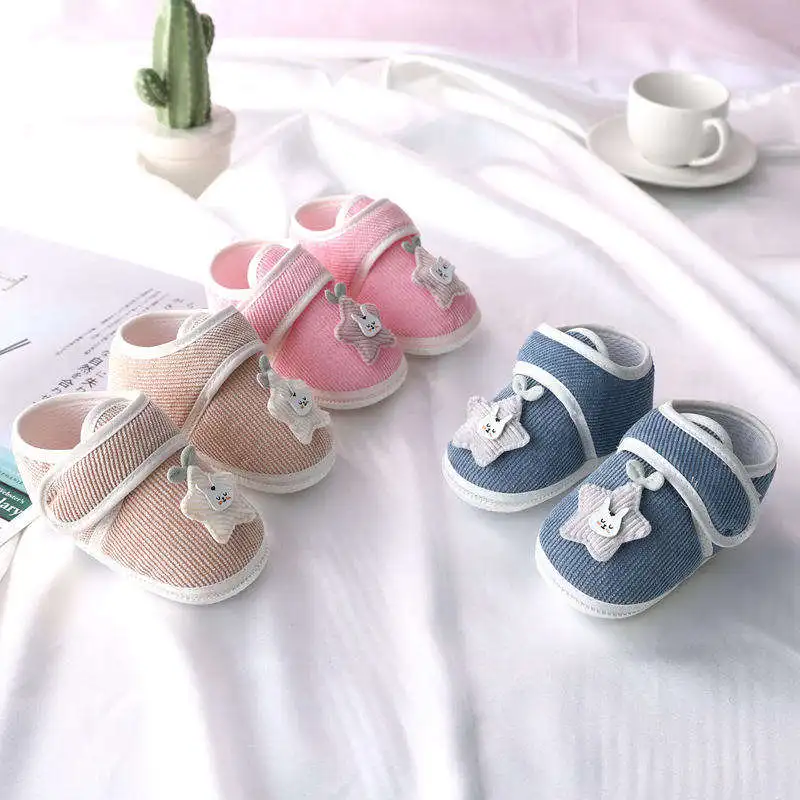 Competitive Price Hot Selling Baby Girl Toddler Shoe from Age 0 to 1 Velcroed Cartoon Animal Pattern Soft Sole Baby Casual Shoe