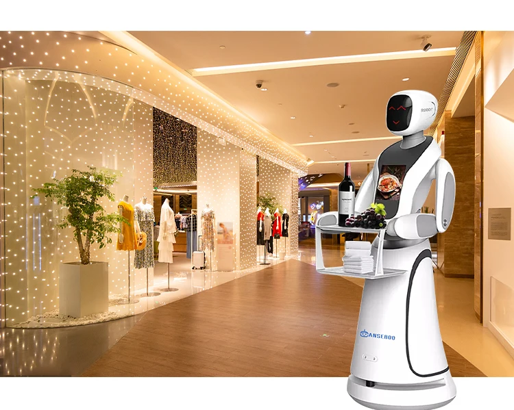 Hot Sell Humanoid Robot Delivery Food AI Robot With Big Screen Service Robot For Restaurant Waiter