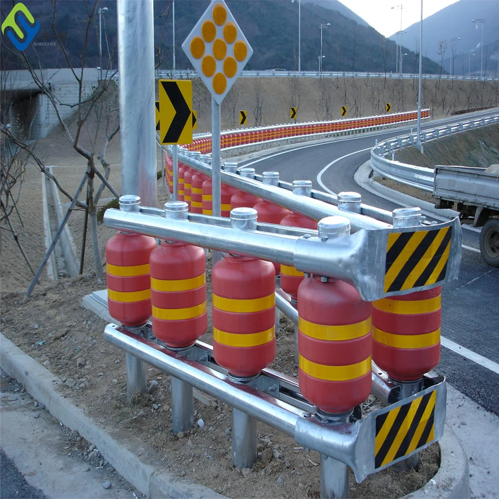 EVA filled Safety guarding double barrel single barrel Stainless steel beam guardrail highway safety roller barriers