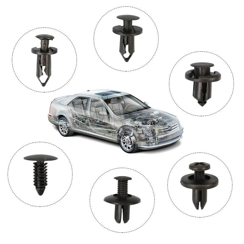 190pcs 6 Size Auto Fastener Clips Mixed Car Clips Retainer Rivet Door Panel Fender Liner Bumper Fender Trim Car Accessories