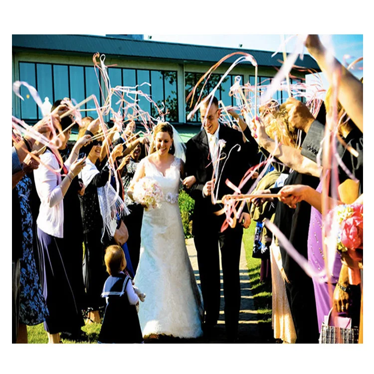 European and American wedding color ribbon fairy wand magic wand ribbon pull flower decoration party supplies manufacturers