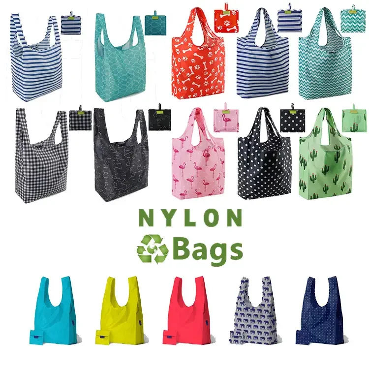 Extra Large Capacity Polyester Shopping Bag Eco-friendly Grocery Bags Washable Foldable Polyester Shopping Bag