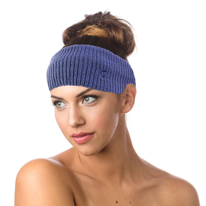 
New Style Knitted Woolen Headbands Bandana Women Sweatband Athletic Sport Hairband With Button Fixed Buckle Turban 