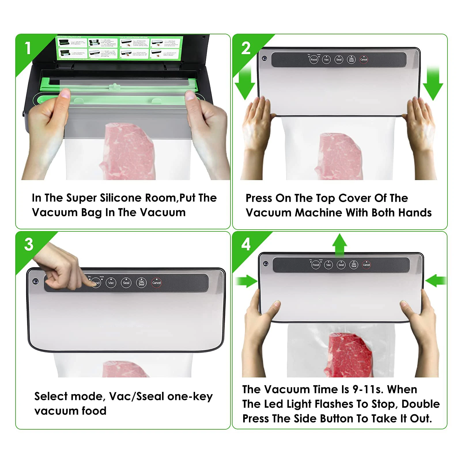 Stainless Steel Package Vacuum S Bag Packaging Seal Machine Heat Vacuum Food Sealer