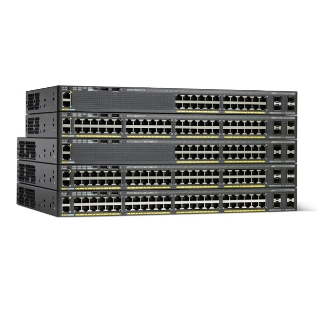 Original New Cis 2960X 24 Ports PoE Switch 2x10G SFP+ LAN Base WS-C2960X-24PD-L