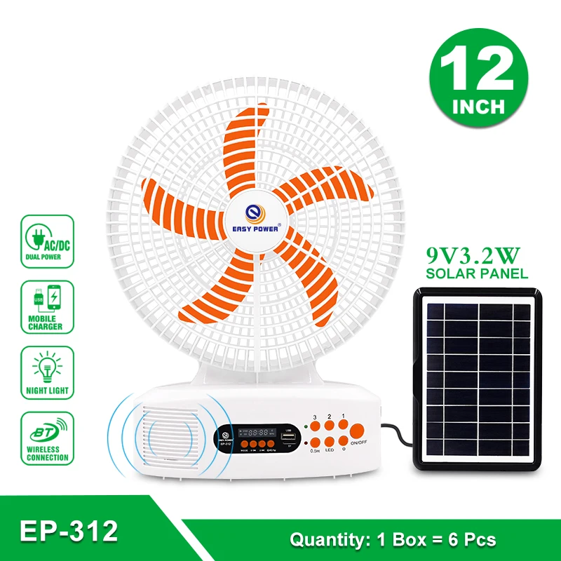 EP-312 Rechargeable Portable Personal Indoor Outdoor Desk Fan oscillate fan with led light