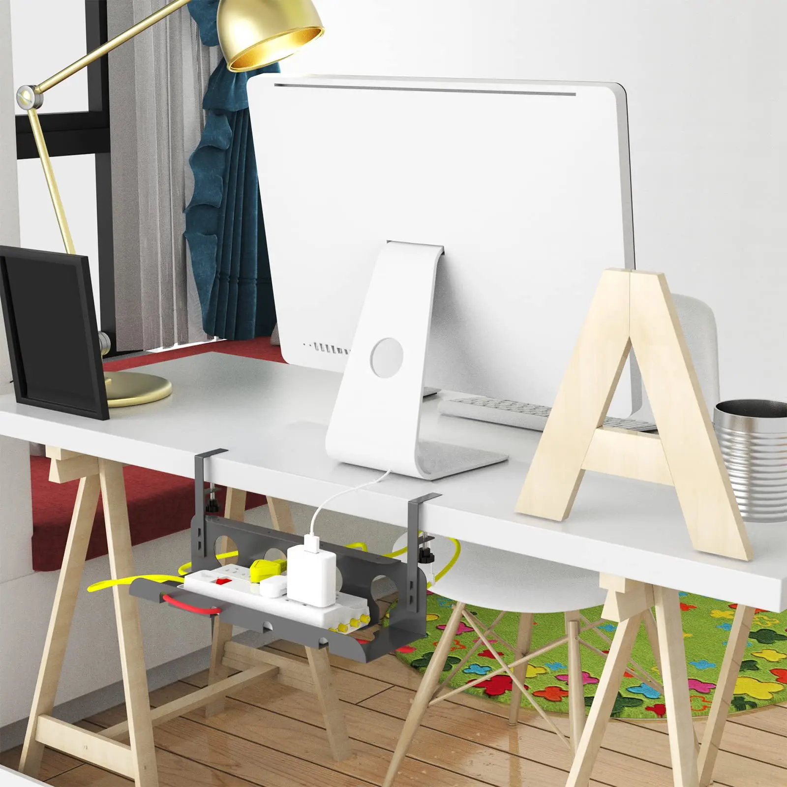 Производство OEM металлическая штамповочная гибочная проволочная сетка, перфорированная под столом кабельный лоток управления