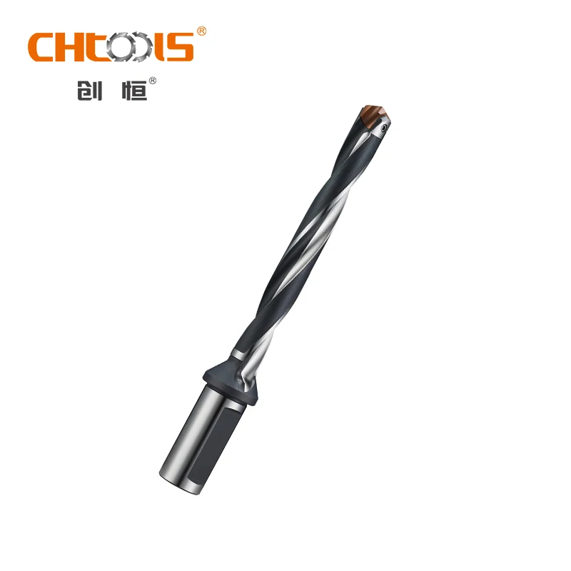 Interchangeable Crown Drill Bit with One Flat Shank Helical Flute Holder