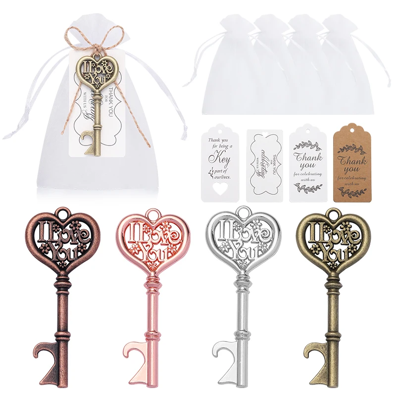 I Love You Heart Beer Key Shape Metal Bottle Openers Gift Good Wedding Supplies Engagement Party Favors for Guest
