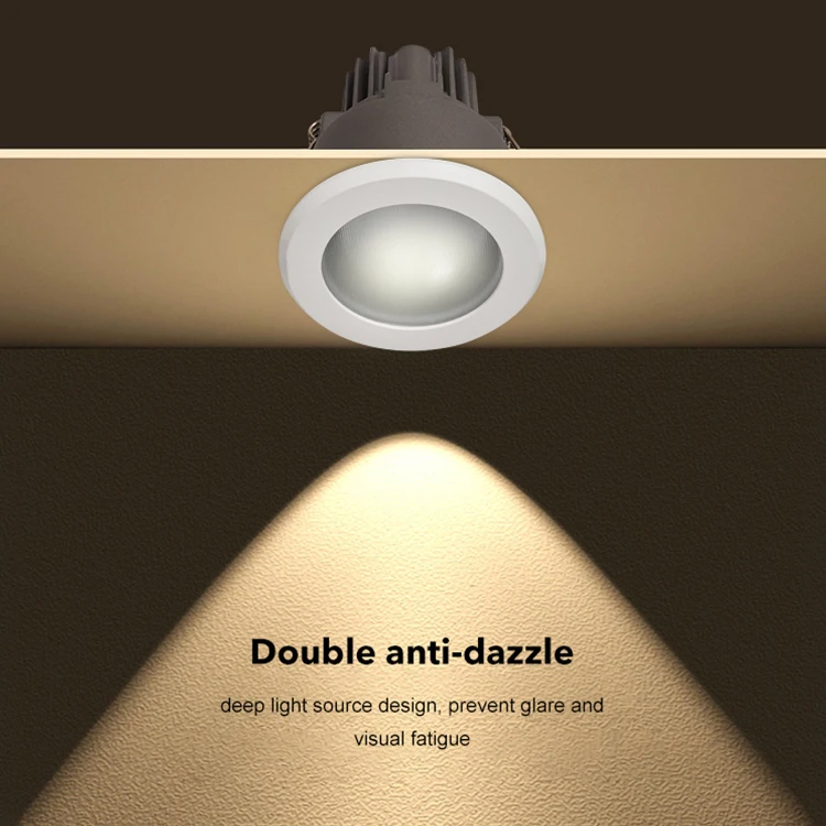 Ip65 Waterproof Adjustable Aluminium Recessed Mounted 10w Mini Cob Anti Glare Led Downlight