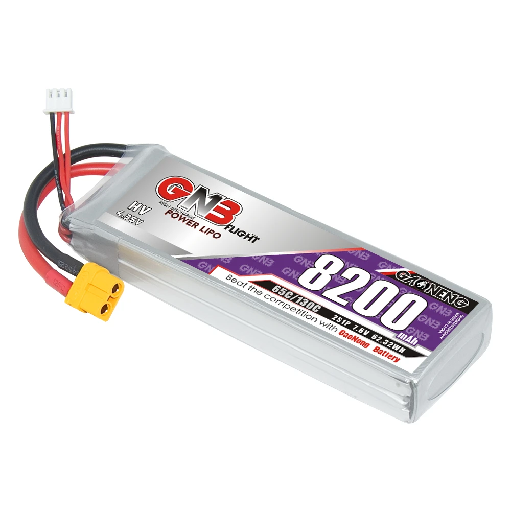 GNB GAONENG LiHV 8200mAh 2S 7 6 V 65C 130C XT60 RC LiPo Аккумулятор автомобильный Дрон для самолета Мультикоптер лодки
