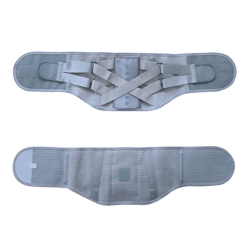 Private Label Removable Bone Gray Lumbar Decompression Lower Back Straightener Brace Waist Belt Support