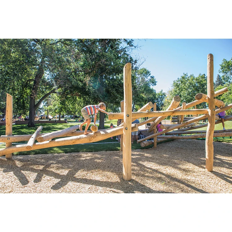 Kids Playground Outdoor Play Set Wood Wooden Educational Games Balancing Log Walk Playground for Kids and Adults