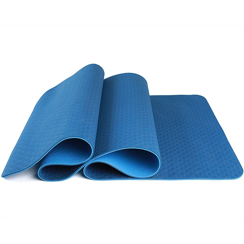 Wholesale custom double-layer non-slip TPE yoga pilates mats eco friendly anti-tear outdoor sports fitness mat