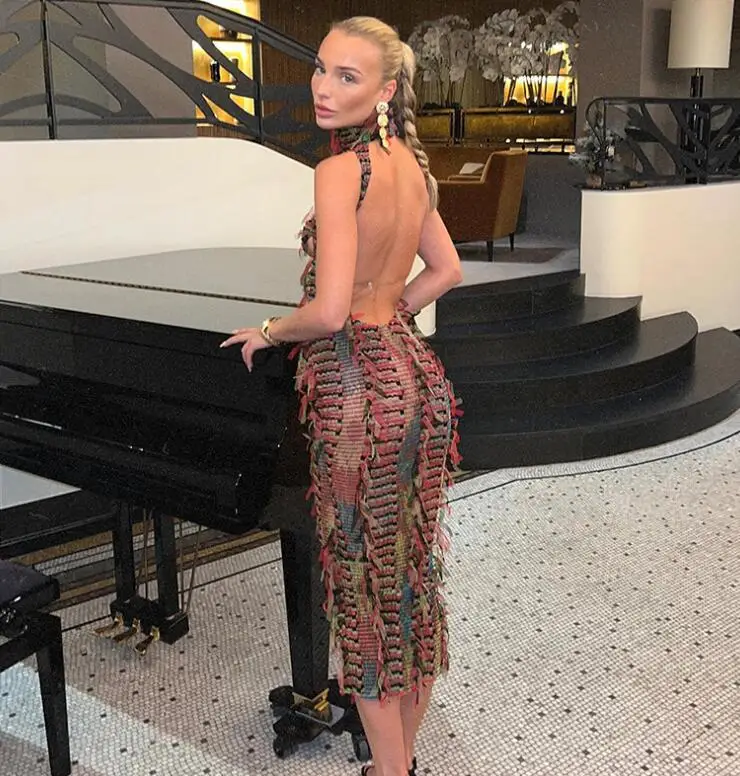 NEW STOCK Sleeveless See Through Open Back Long Dresses Casual Streetwear Clubwear Women Dress