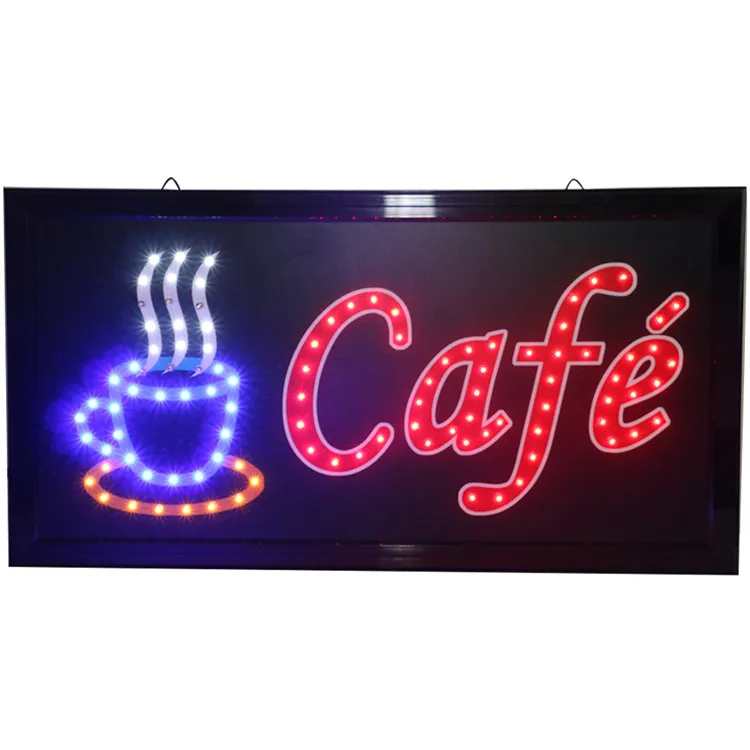 Factory custom 48x25cm led open signs for sale open cafe sign
