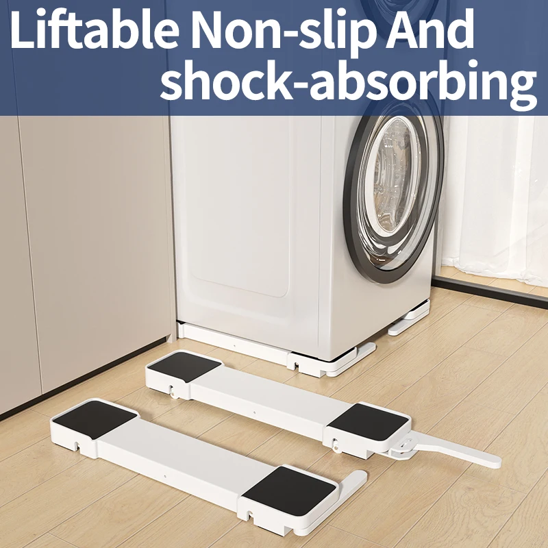 074-007 Single Layer Shock Absorbing Laundry Shelf Non-Slip Rubber Mount Organizer Padded Standing Type Storage Rack