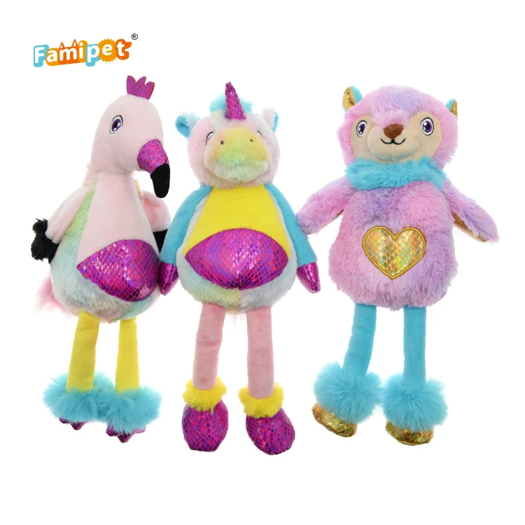 
Customized Factory Price Soft Fancy Colored Squeaky Dog Toy 