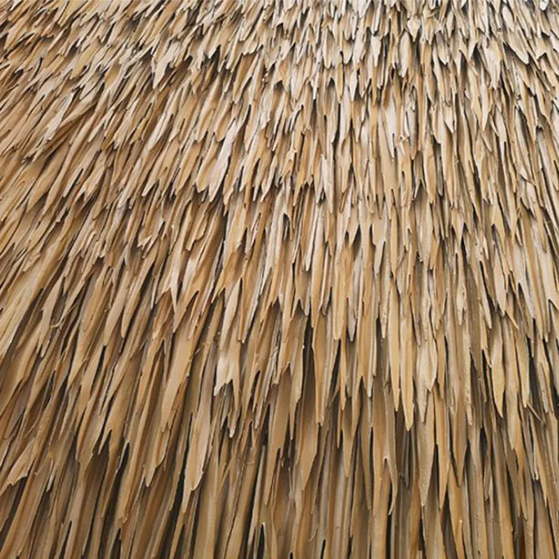 PE Easy Installation Straw Yellow Artificial Plastic Thatch for Tiki Hut Synthetic Thatch Roof