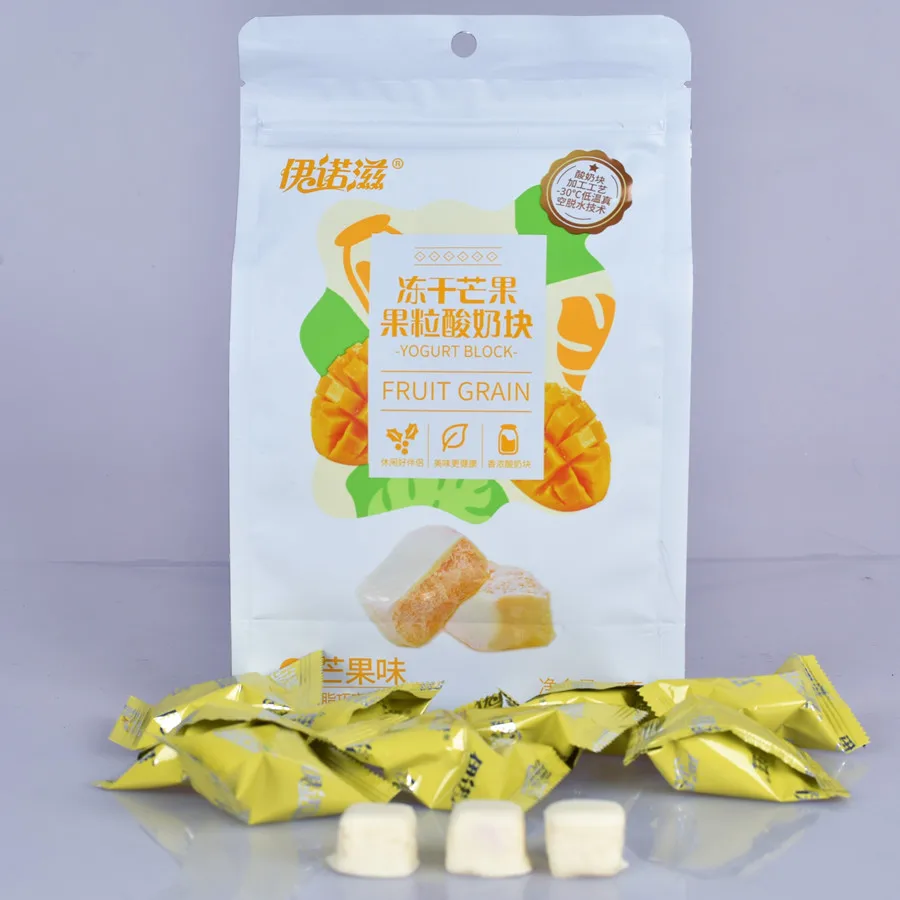 FD Fruit Yogurt Block,Several Flavors, OEM \ ODM eight sided sealed printed aluminum foil tear zipper packaging bag